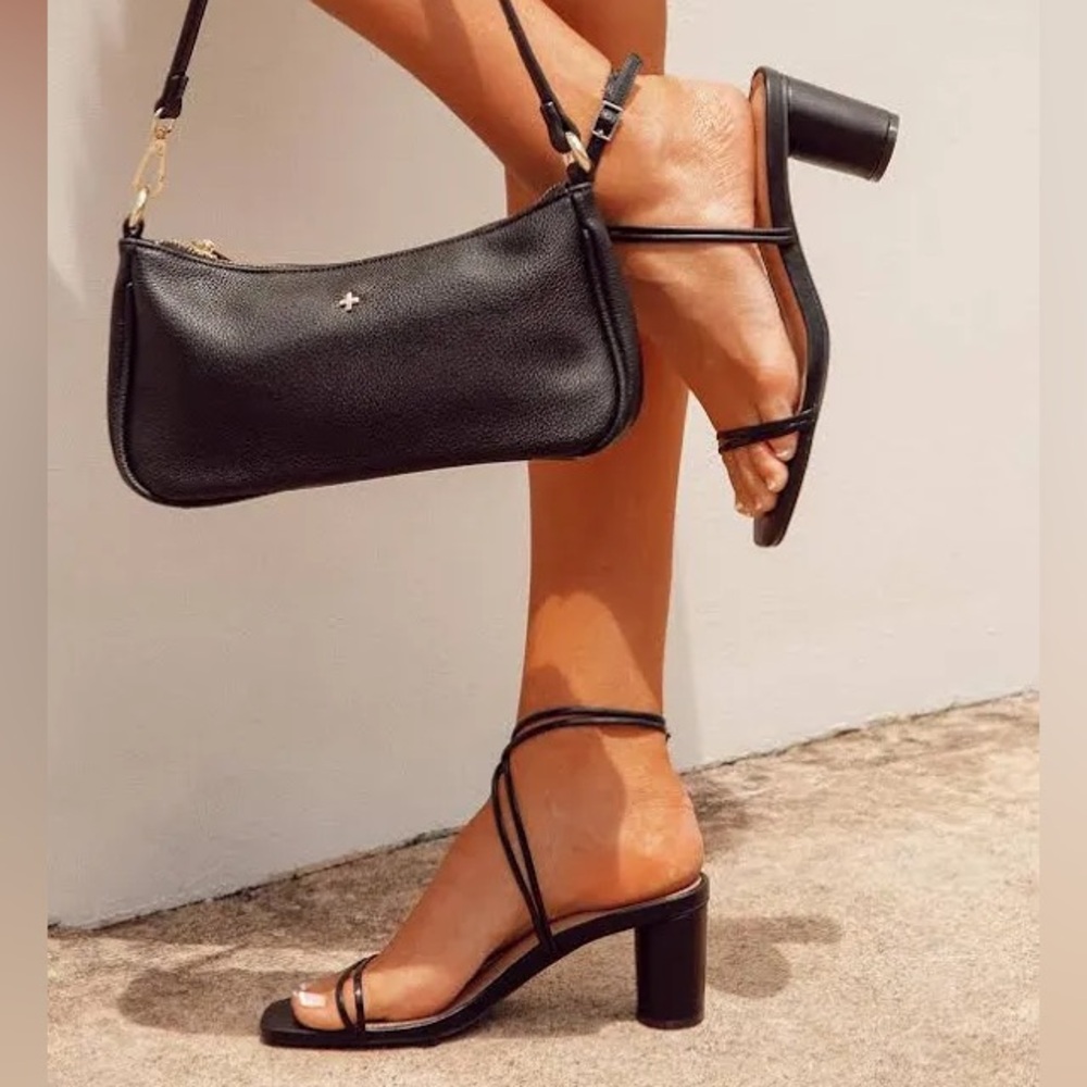 Therapy Black Strappy Kitten Heels Size 8